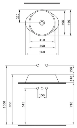 Раковина Bocchi Capri 1010-005-0125, черная