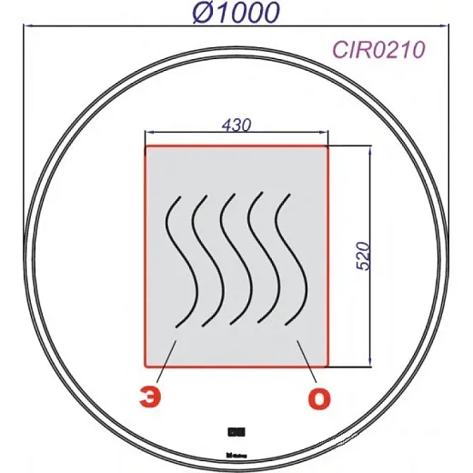 Зеркало Aqwella Clarberg Circle 100 с подсветкой