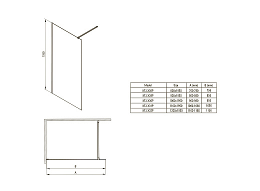 Душевая стенка Deante Prizma Walk-In 90х195 KTJ_F39P