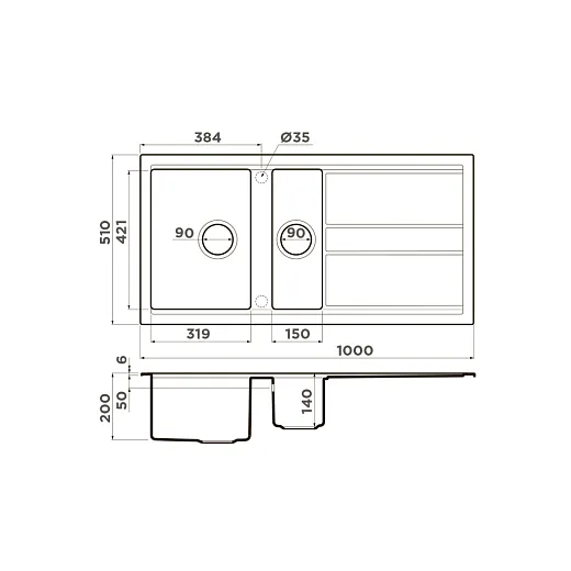 Кухонная мойка Omoikiri Kitagawa 100-2-WH Artceramic/белый
