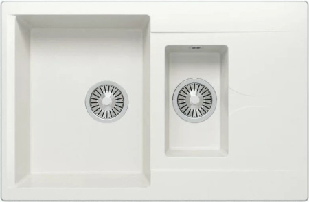 Мойка кухонная Polygran BRIG-770 белый хлопок №36