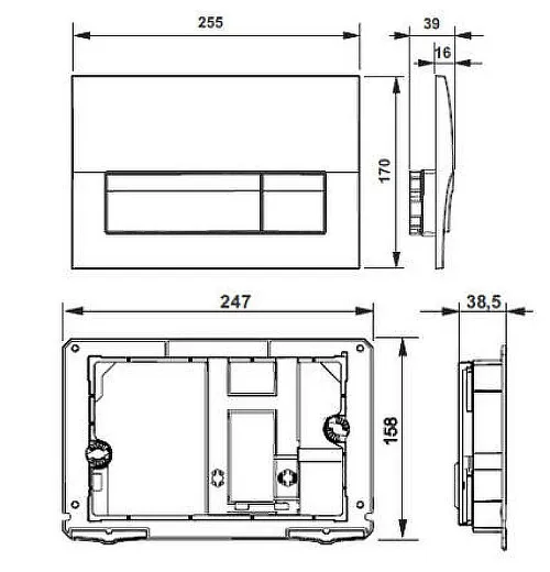 Комплект Roca The Gap 893104100 подвесной унитаз + инсталляция + кнопка