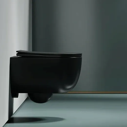 Подвесной унитаз Ceramica Nova Modena, CN6063MDH, безободковый, крышка-сиденье микролифт, темный антрацит матовый, сантехфарфор