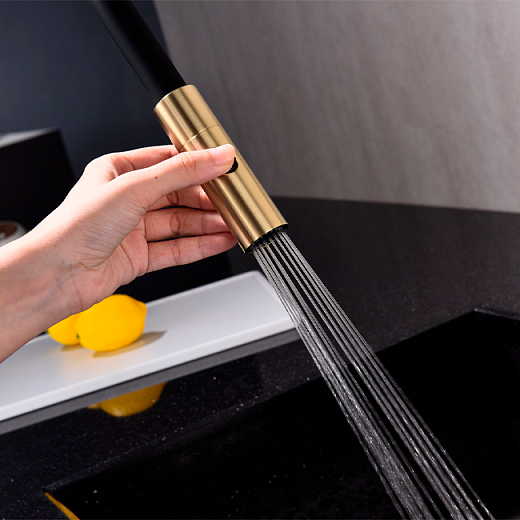 Смеситель PAULMARK TORNADO To213402-SBG, (золото/светлое брашированное золото)