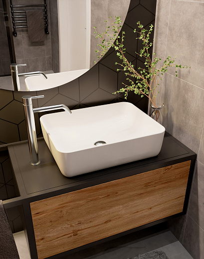 AQM5010 Раковина накладная AQUAme прямоугольная. 500x390x140