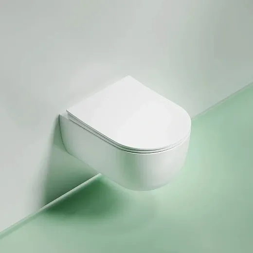 Подвесной унитаз Ceramicanova Modena Rimless, CN6063MW, безободковый, крышка-сиденье микролифт, белый матовый, сантехфарфор