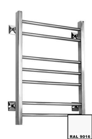 Полотенцесушитель Ростела Свирель KV (квадрат) нижнее подключение 1/2" 50x70 7 перекладин белый