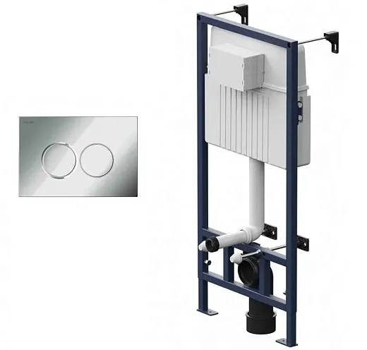 Инсталляция Am.Pm ProC, с безободковым унитазом Ceramicanova Metric Rimless, сиденье микролифт, клавиша смыва, I012707/CN3007/I070151