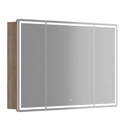 Зеркальный шкаф Sancos Mirror MI120EG, 120 см, с подсветкой, цвет дуб галифакс натуральный