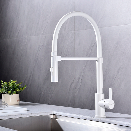 Смеситель PAULMARK HALT Ha214021-431(WH), (белый/белый матовый)