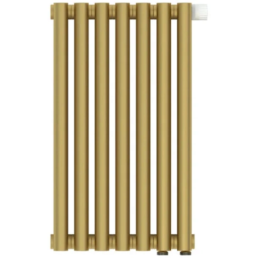 Радиатор отопления Сунержа Эстет-00 EU50, 7 секции, нижнее подключение, цвет матовое золото, 032-0322-5007