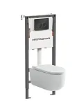 Инсталляция Ceramicanova Balance CN4006_121001MB, с безободковым унитазом Ulma, сиденье микролифт, клавиша Circle черная матовая