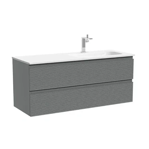 Тумба под раковину Sancos Folk FL120RES, 120 см, подвесная, Ergraut soft, правая