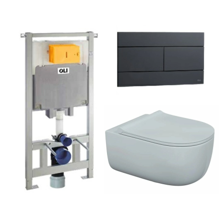 Комплект: инсталляция OLI 80 + клавиша смыва Slim черная матовая + унитаз подвесной Bocchi V-Tondo с тонким сиденьем микролифт, 885111+659055+1416-001-0129 Комплект: инсталляция OLI 80 + клавиша смыва Slim черная матовая + унитаз подвесной Bocchi V-Tondo с тонким сиденьем микролифт, 885111+659055+1416-001-0129