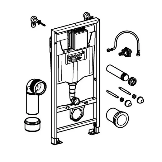Инсталляция для унитаза Grohe Rapid SL с кнопкой Grohe Skate Cosmopolitan, хром, 38536001+38732000