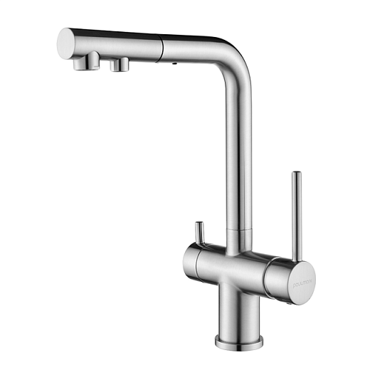 Смеситель PAULMARK SERPENTINE Se213222-NI(BS), (стальной/никель)