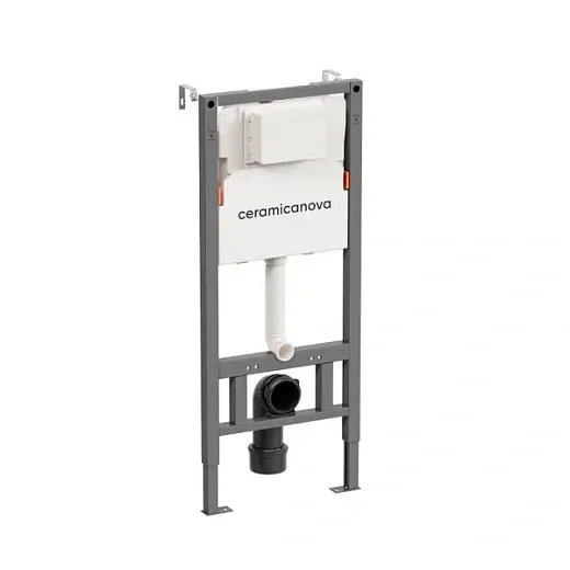Комплект: инсталляция Ceramicanova Balance с кнопкой Balance Rect белой и унитаз подвесной Ceramicanova Play Rimless с сиденьем микролифт