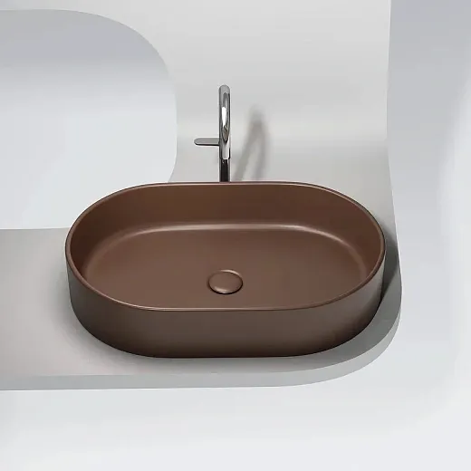 Раковина Ceramicanova Element CN6048MDB, 60 см, сантехфарфор, цвет темно-коричневый матовый