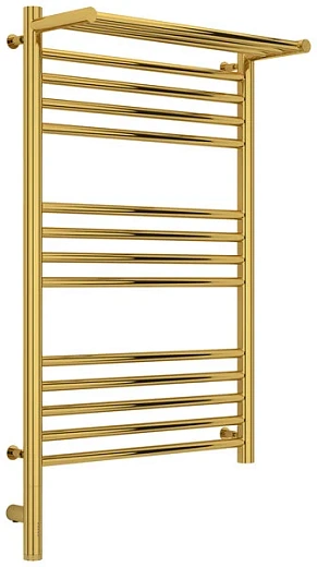 Полотенцесушитель электрический Сунержа Богема 3.0 800 x 500 с полкой, ширина 53.2 см, высота 92.4 см, золото, L/R