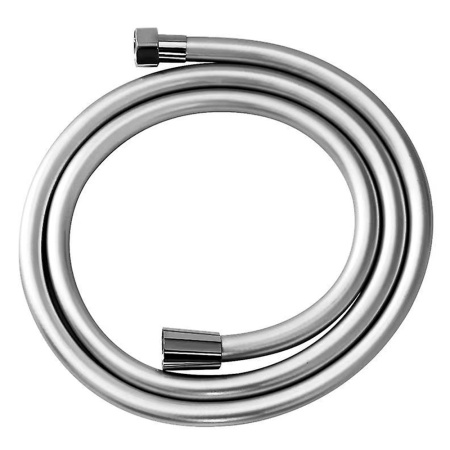 AQM1500CR Шланг душевой AQUAme, ПВХ 1500мм с латунной гайкой и защитой от перекручивания, Хром