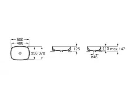 Умывальник накладной Roca Ona Round 50x37см, 3275L0000