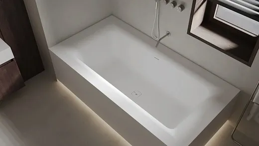 Ванна Salini Ариоза 1053201MF, 210 х 110 см, из искусственного камня С-Стоун/S-Stone, донный клапан, сифон, ножки, цвет белый матовый, покраска по RAL полностью