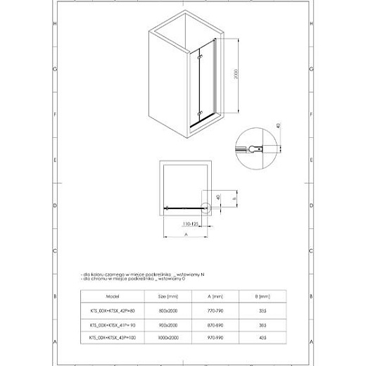 Душевая дверь Deante Kerria Plus 90x200