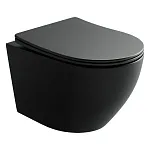Подвесной унитаз Ceramicanova Uno CN11001MB, безободковый, сиденье c микролифтом, цвет черный матовый, сантехфарфор