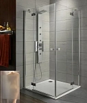 Душевой уголок Radaway Almatea KDD 100L*100R, 100 x 100 х 195 см стекло интимато, профиль хром, 32172-01-12N