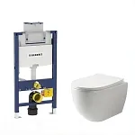 Инсталляция Geberit Omega с безободковым унитазом Ceramicanova Mia Rimless, сантехфарфор, сиденье микролифт, 111.030.00.1/CN1805