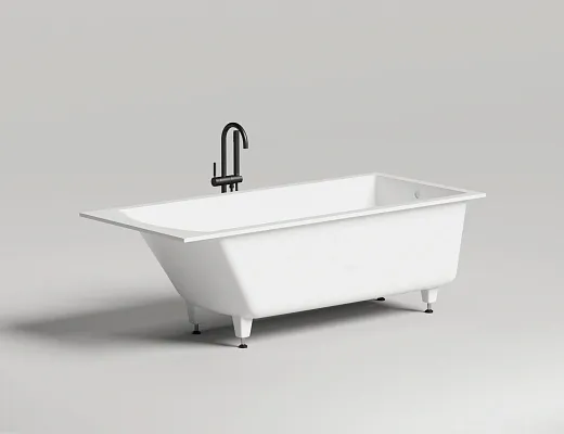 Ванна Salini Cascata 104213MF, 180 х 80 см, из искусственного камня S-Sense, цвет белый матовый, покраска по RAL полностью