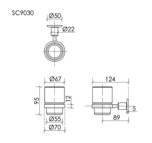 Стакан для зубных щеток Sancos Base SC9030BN, держатель PVD никель брашированный