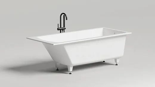 Ванна Salini Cascata 104413MF, 170 х 70 см, из искусственного камня S-Sense, цвет белый матовый, покраска по RAL полностью