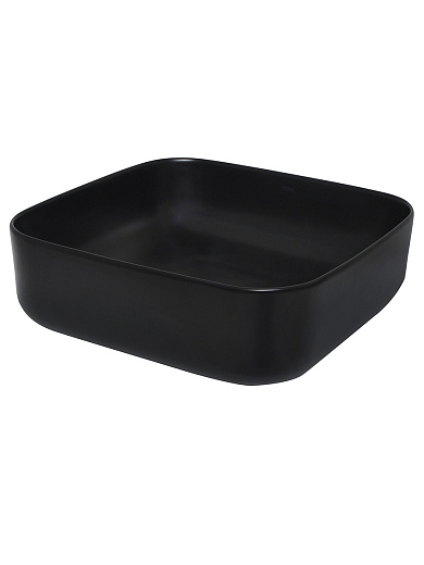 AQM5011MB Раковина накладная AQUAme квадратная, цвет черный матовый. 390x390x130