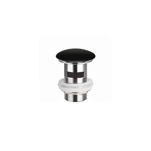 Донный клапан Ceramicanova CN2000MBx, для раковины с системой Click-Clack, с переливом, черный матовый