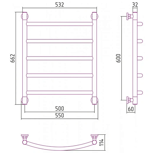 Полотенцесушитель водяной Сунержа Галант+, 600x500, цвет золото, 03-0200-6050 Полотенцесушитель водяной Сунержа Галант+, 600x500, цвет золото, 03-0200-6050