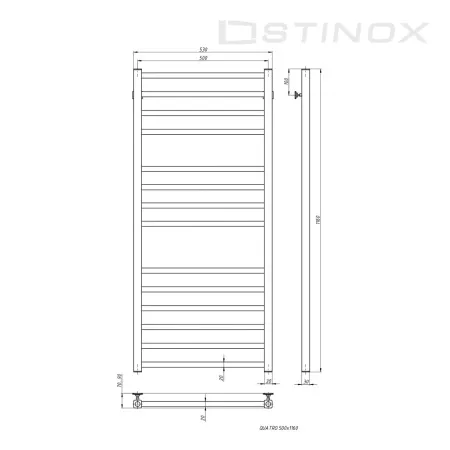 Полотенцесушитель водяной Stinox Quatro Luxe 500x1200 чёрный матовый