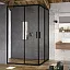 Душевая дверь для ограждения Blix Slim 120х195 см, blsrv2k-120 черный+транспарент, 6 мм, черный профиль