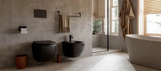 Подвесной безободковый унитаз Ceramicanova Metropol CN4002MB Rimless черный матовый, сиденье микролифт, сантехфарфор (выставочный образец, отсутствует упаковка)
