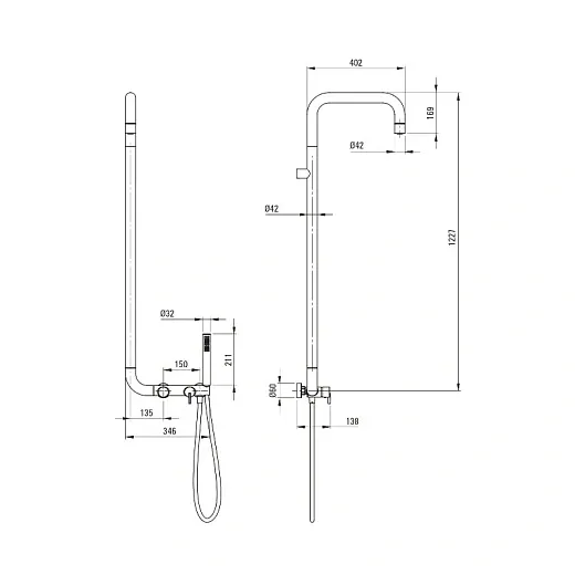 Душевая стойка Deante Silia Bianco NQS_A4XM белый