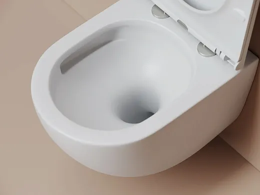 Подвесной унитаз Ceramicanova Тренд (Vogue) безободковый, с сиденьем с микролифтом из дюропласта, смыв Торнадо, белый, CN4008TMW