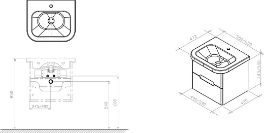 Тумба под умывальник Ravak SD 650 CHROME II белая, X000001291