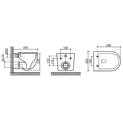 Подвесной унитаз Ceramicanova Up Rimless, CN4007MB, безободковый, крышка-сиденье микролифт, черный матовый, сантехфарфор