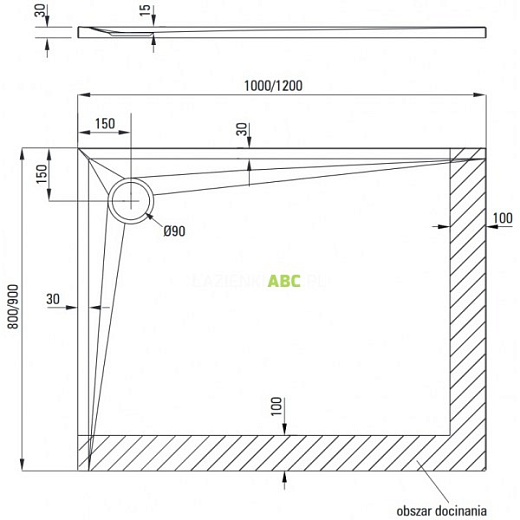 Душевой поддон Deante KERRIA PLUS KTS_045B 100x90