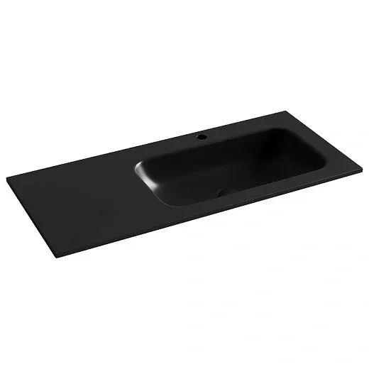 Раковина Ceramicanova Grace CN7015MB/CN7014MB, 101 см, сантехфарфор, чаша слева/справа, черная матовая