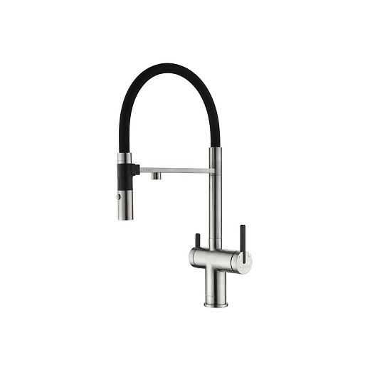 Смеситель PAULMARK GRAVITY Gr213888-BS сталь, черный, гибкий излив Смеситель PAULMARK GRAVITY Gr213888-BS сталь, черный, гибкий излив
