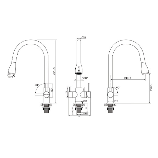 Смеситель PAULMARK LANGE La214212-BR (бронза) Смеситель PAULMARK LANGE La214212-BR (бронза)