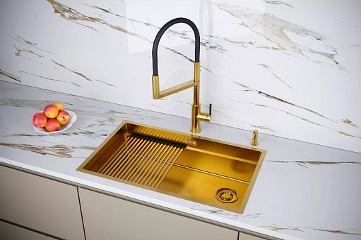 Кухонная мойка Paulmark Next Pro 74 Uni PM707445-BG брашированное золото