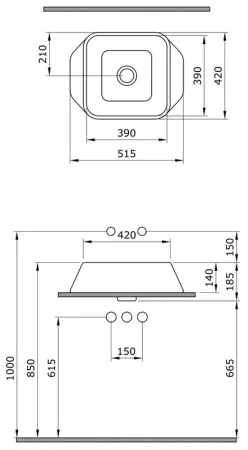 Раковина Bocchi Elba 1005-026-0125, желтая
