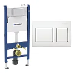 Инсталляция для унитаза Geberit Alpha 112см с кнопкой Geberin Alpha 35 два режима, белая
